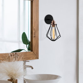 Opviq Lámpara de pared N-1042 Negro y Bronce